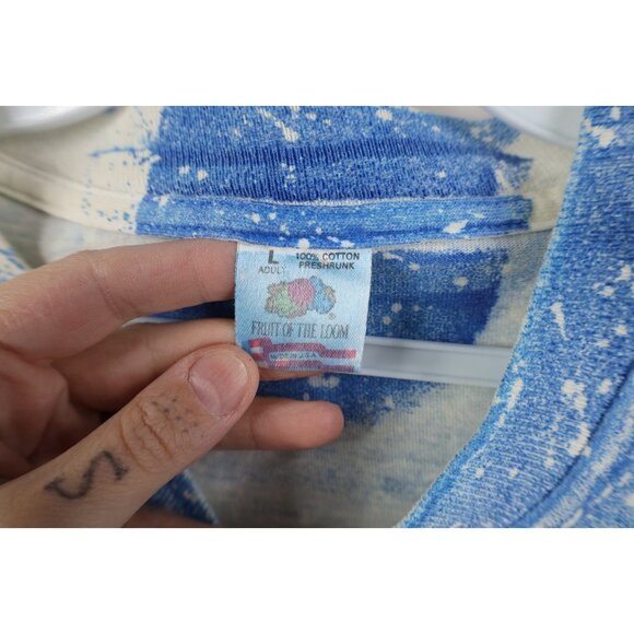 Vintage 90s Streetwear Mens Large All Over Print Michigan State Flag T-Shirt USA - Picture 8 of 12